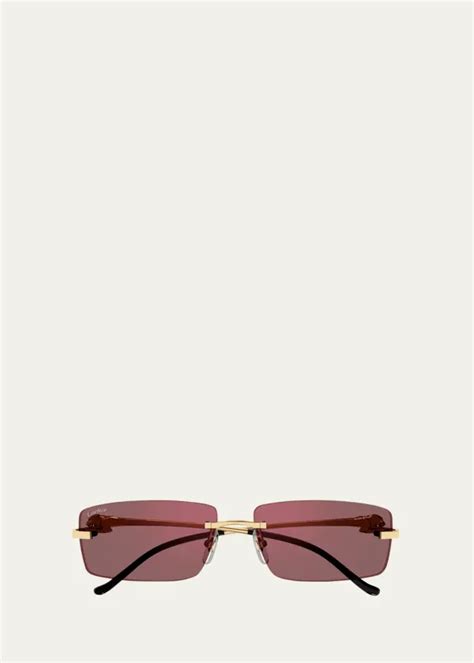 cartier sunglasses with panther|rimless rectangle sunglasses cartier.